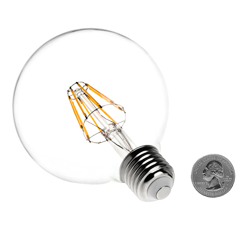 G30 E26/E27 8W LED Vintage Antique Filament Light Bulb, 75W Equivalent, 4-Pack, AC100-130V or 220-240V G30 E26/E27 8W LED Vintage Antique Filament Light Bulb, 75W Equivalent, 4-Pack, AC100-130V or 220-240V